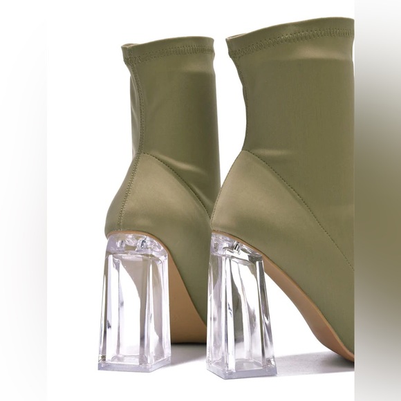 Taupe clear heeled bootie - Picture 3 of 4